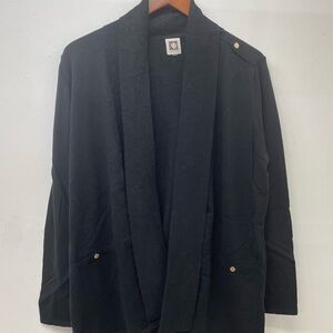 Anne Klein Black Open Front Cardigan Women’s Size Large Pre Owned Nice
